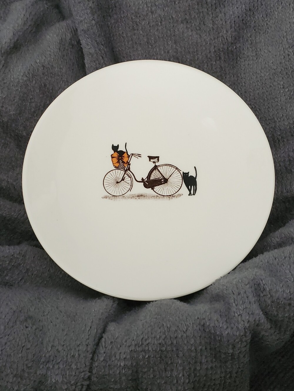 Rae Dunn Cat & Bicycle Appitizer  Plates